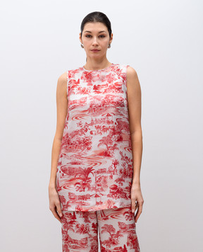 Max Mara ERESIA white printed silk top ERESIA