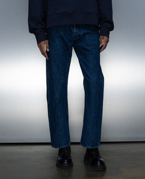 Palm Angels Blue jeans with logo embroidery PMYA040S24DEN002