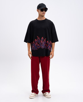 Palm Angels Black Flames T-shirt PMAA10BF25JER003