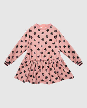 Dolce&Gabbana Baby pink dress with monogram logo print L2JD9FHS7LL