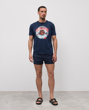 Vilebrequin Blue swim shorts with logo patch MLTH2L26