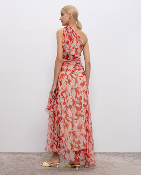 Victoria Beckham Red one-shoulder silk dress 1225WDR006487A