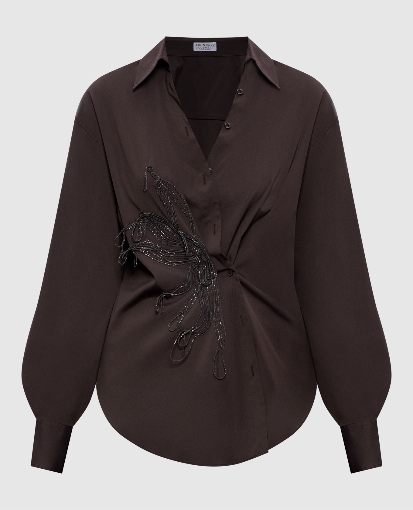 

Brown blouse with monil chain Brunello Cucinelli