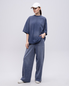 Juun.j Blue T-shirt with embroidered logo JW5242W00R