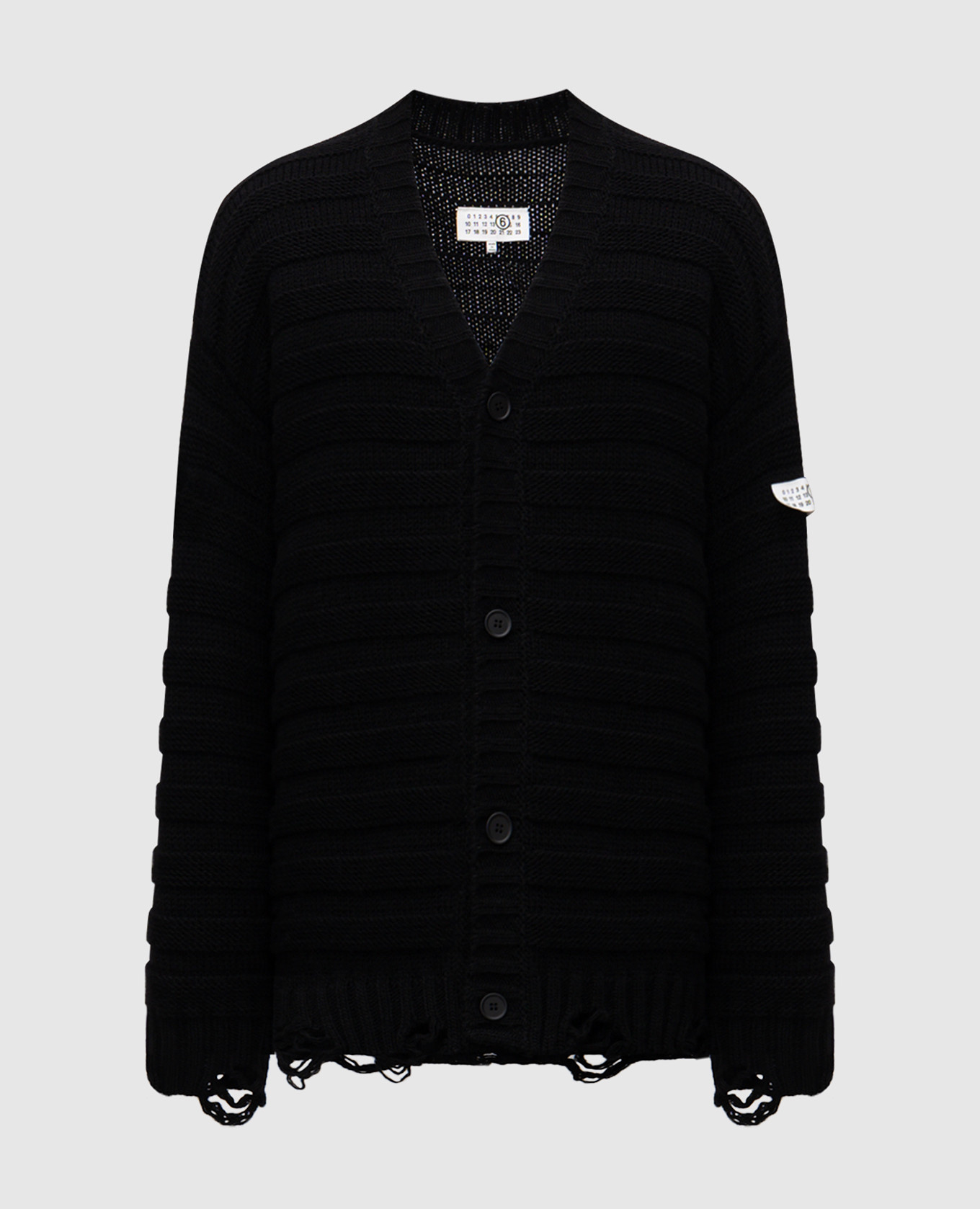 Black wool cardigan with slits Maison Margiela MM6