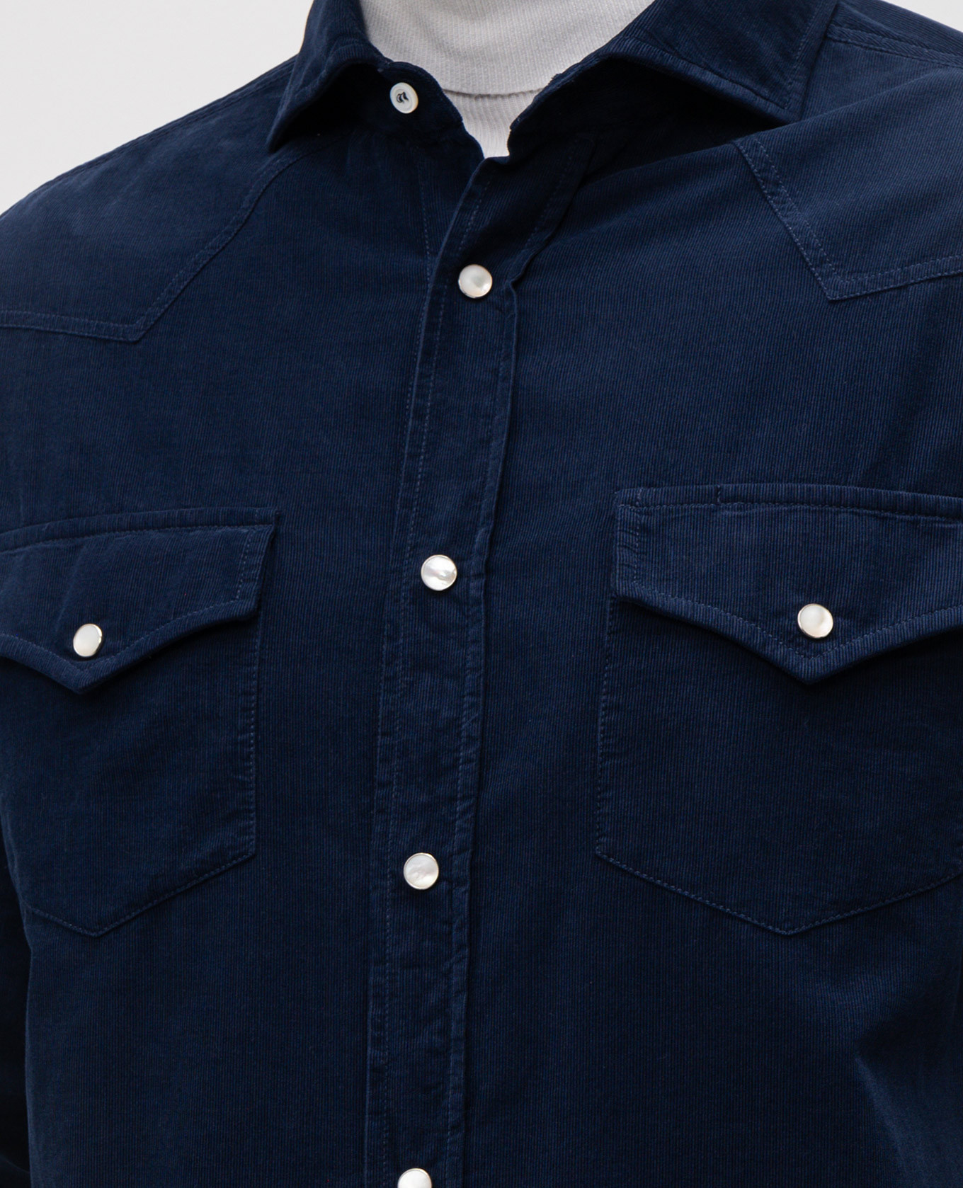 Blue corduroy shirt Brunello Cucinelli 5