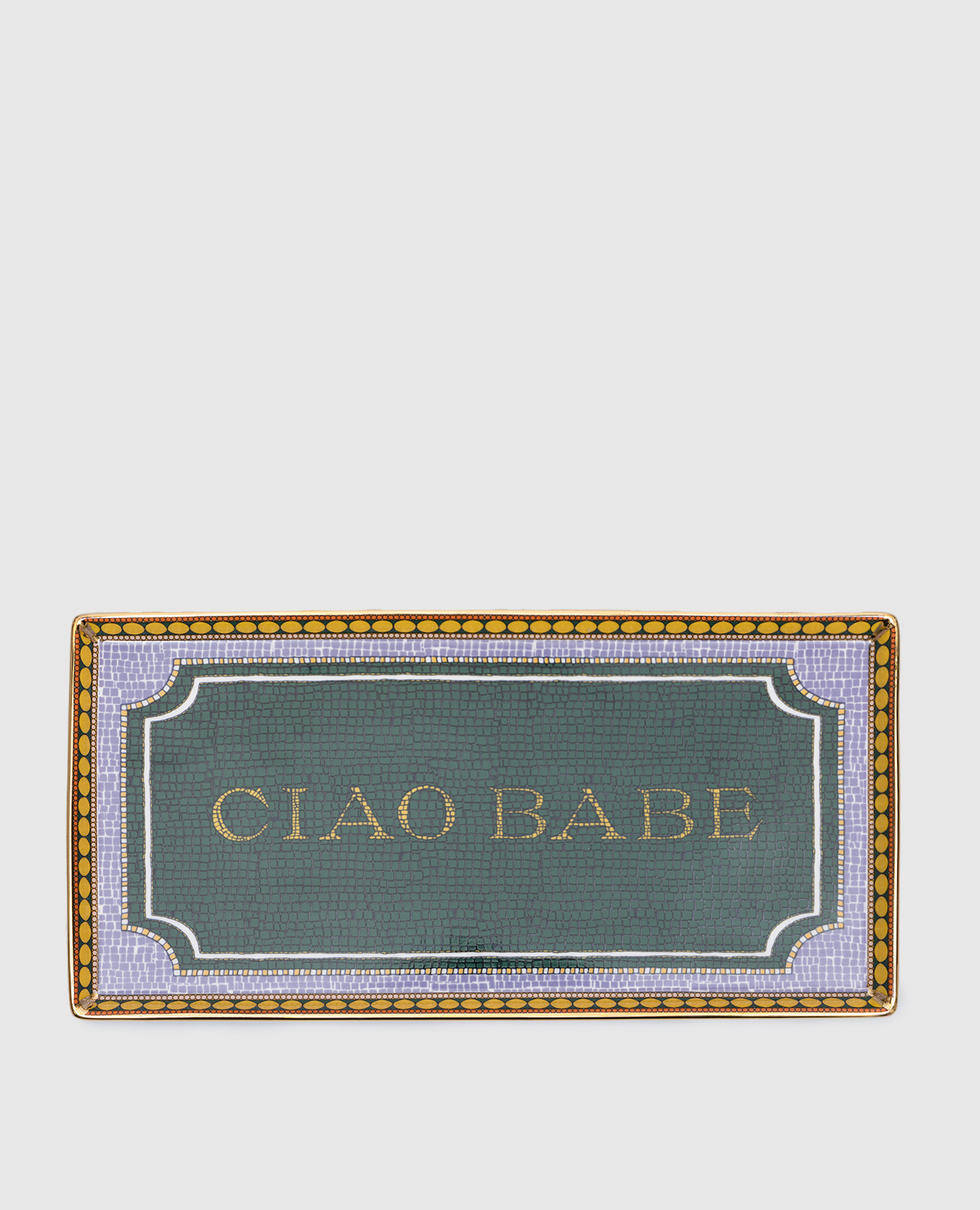 

Ciao Babe green porcelain dish with 18 carat gold plating La DoubleJ