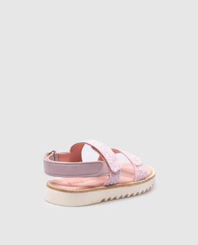 Pretty Ballerinas Children's pink combination sandals Esti with glitter 51265