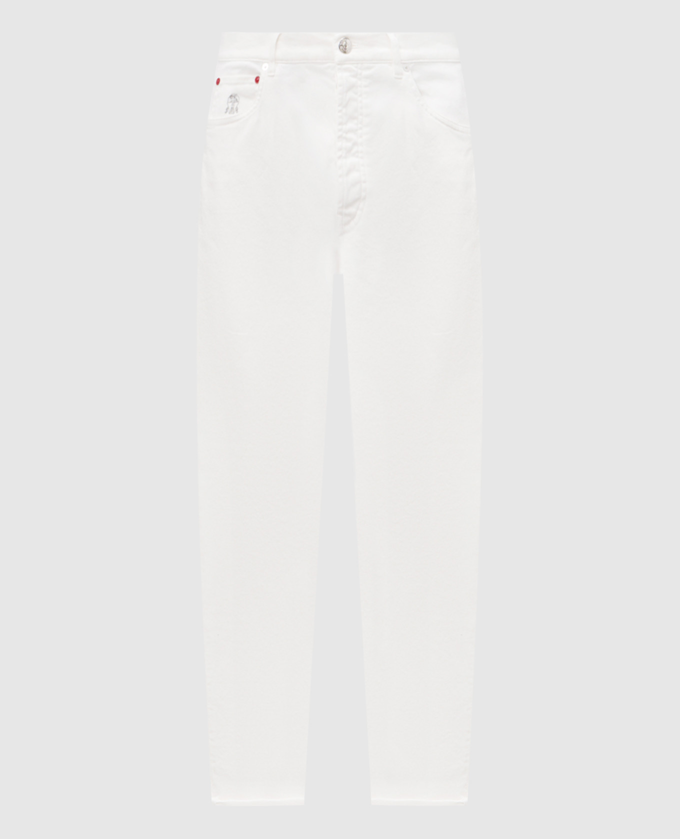 

White jeans with logo Brunello Cucinelli