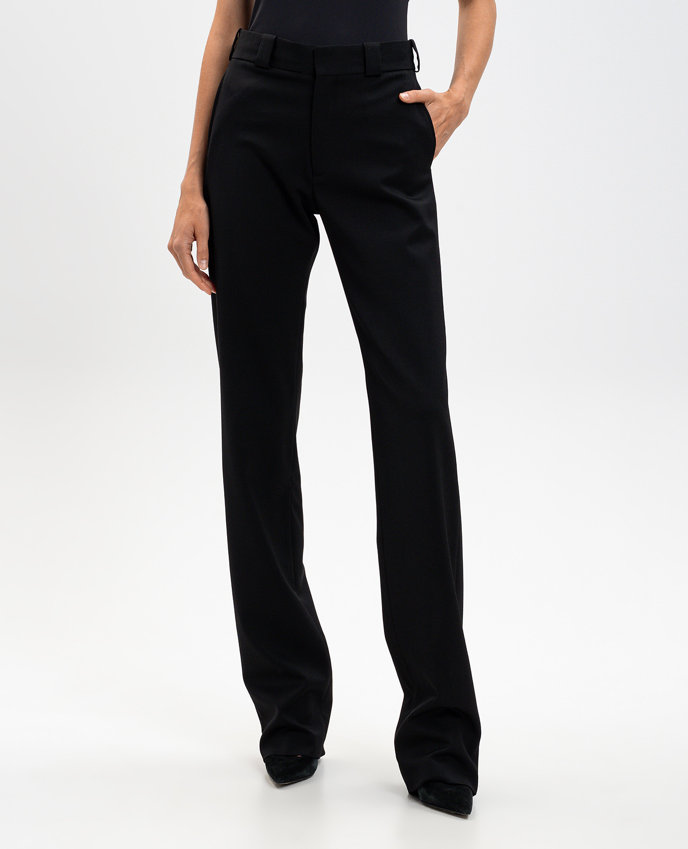

Black wool trousers with logo patch Vetements