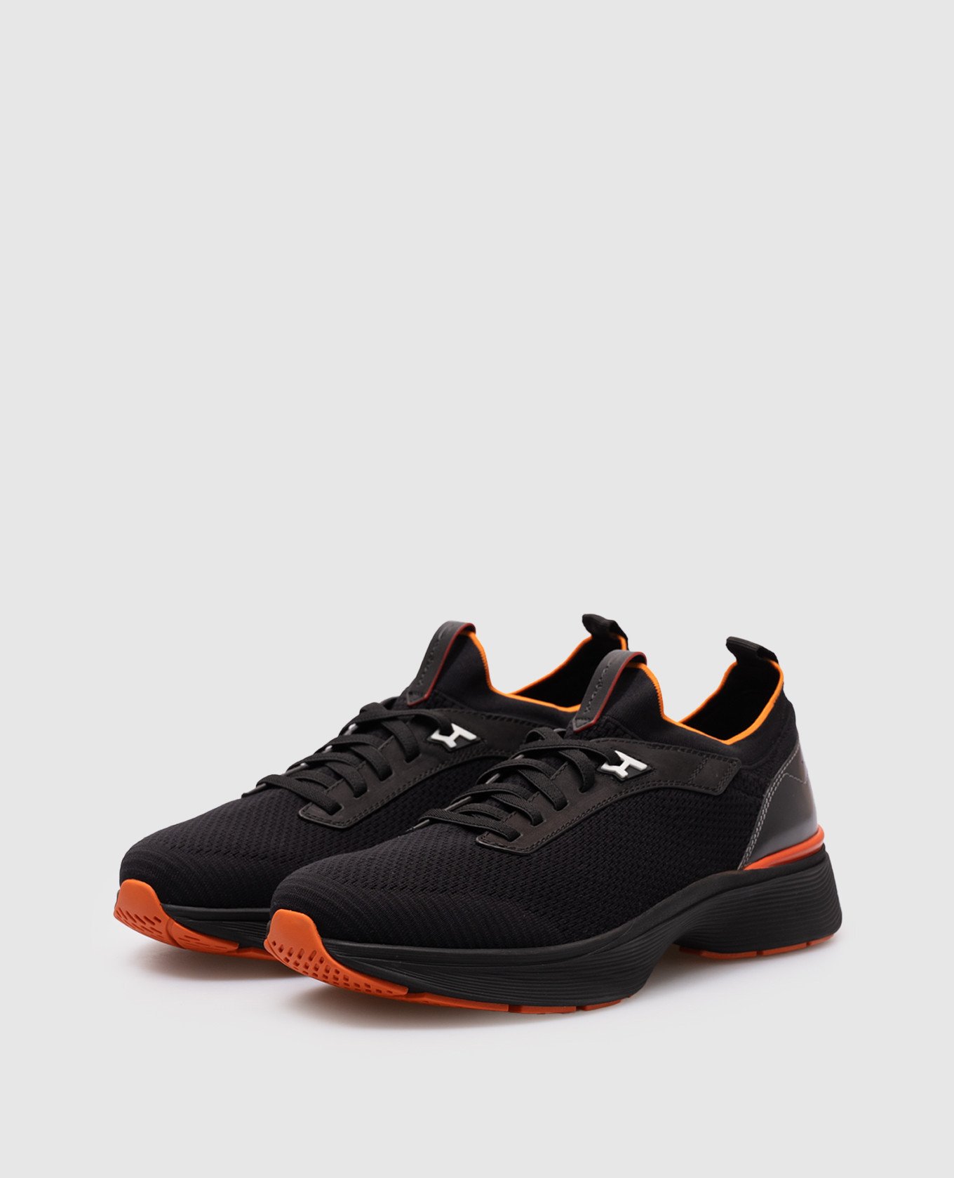 

Black sneakers with logo Santoni