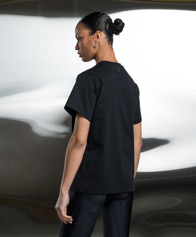 Thierry Mugler - Black t-shirt with textured logo print