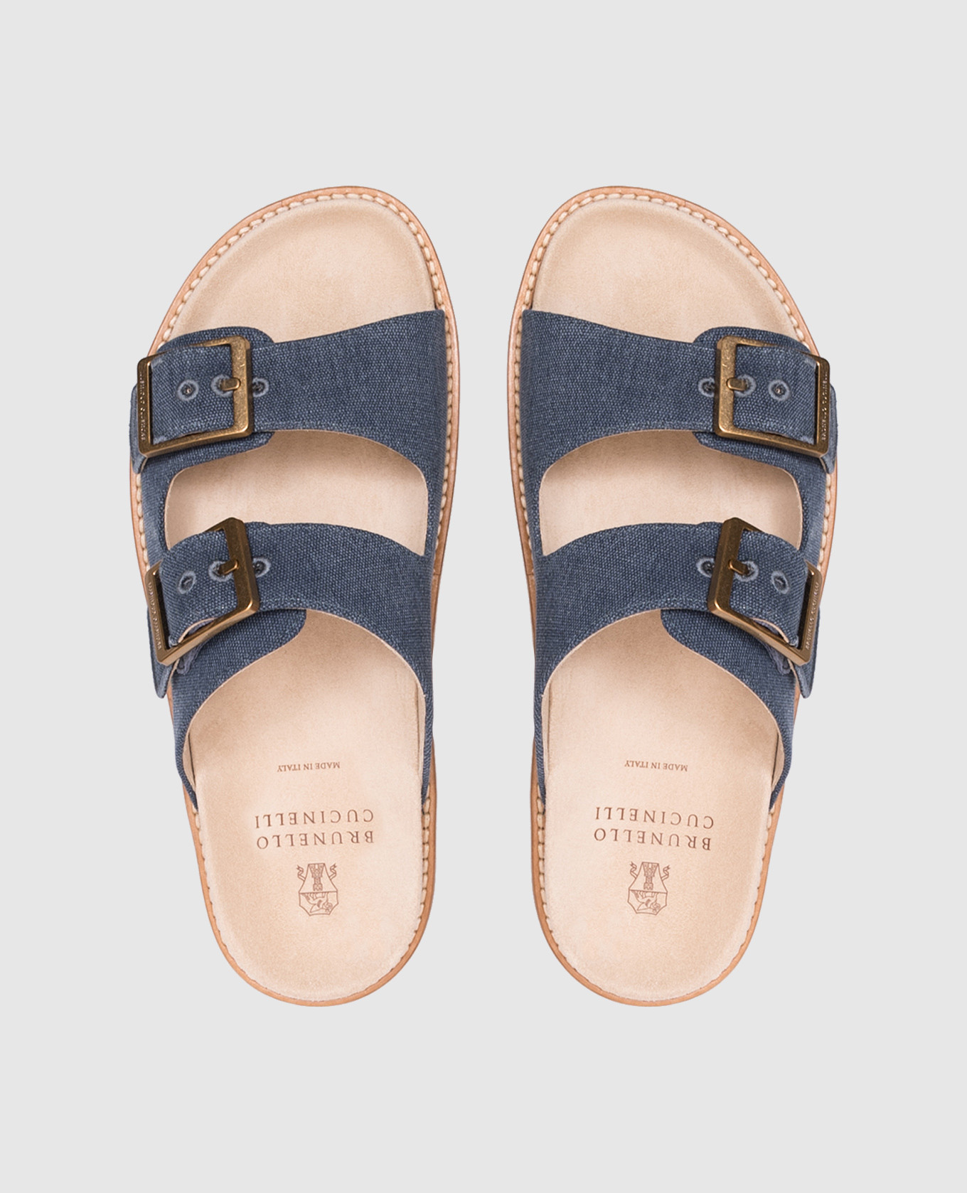

Blue flip-flops with logo engraving Brunello Cucinelli