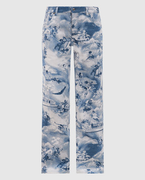 Off-White Tapestry fresco blue jeans with logo patch OWYA062S25FAB001
