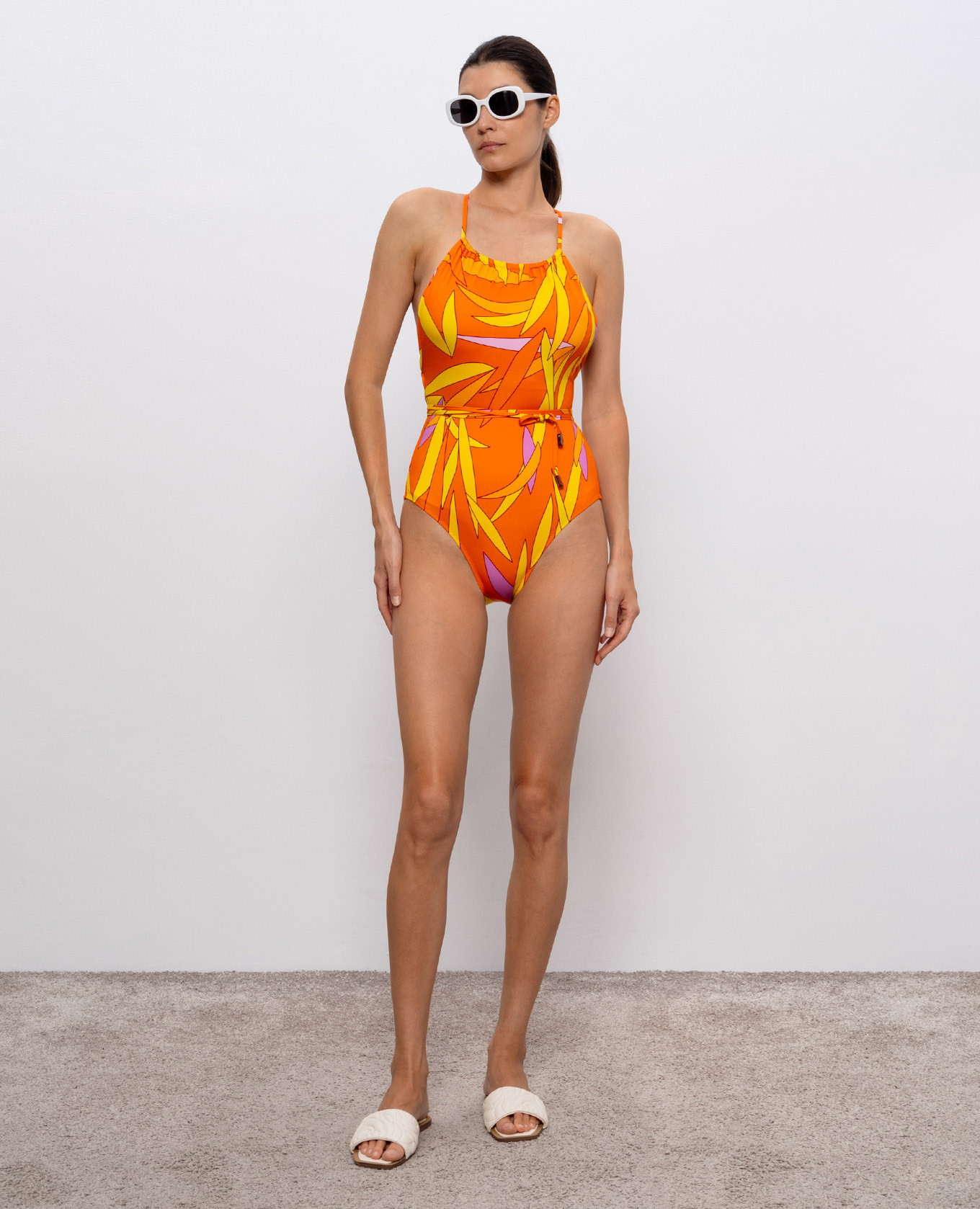 

Madrague orange printed swimsuit Vilebrequin