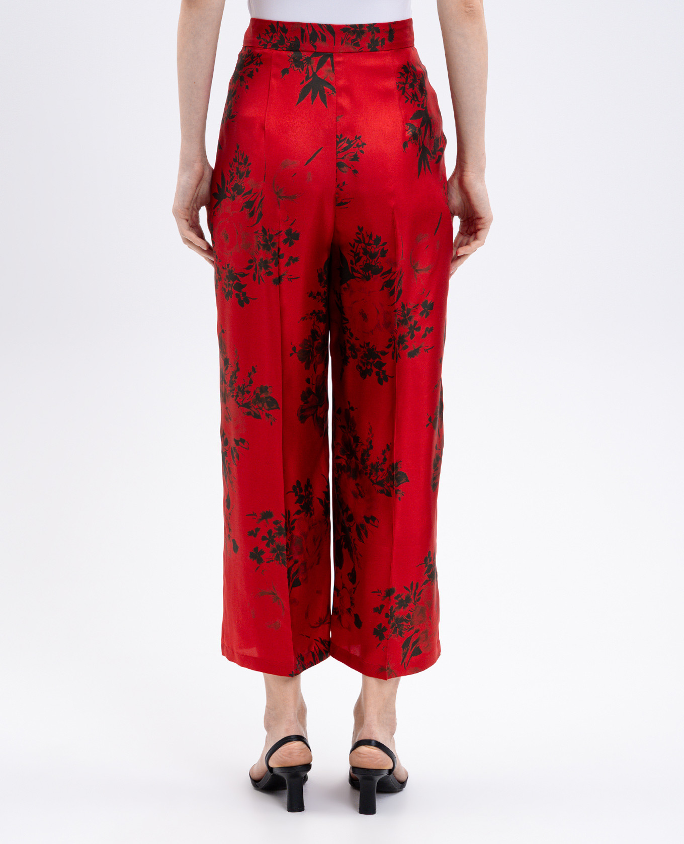 

AMERIGO red silk pants with floral print Max Mara