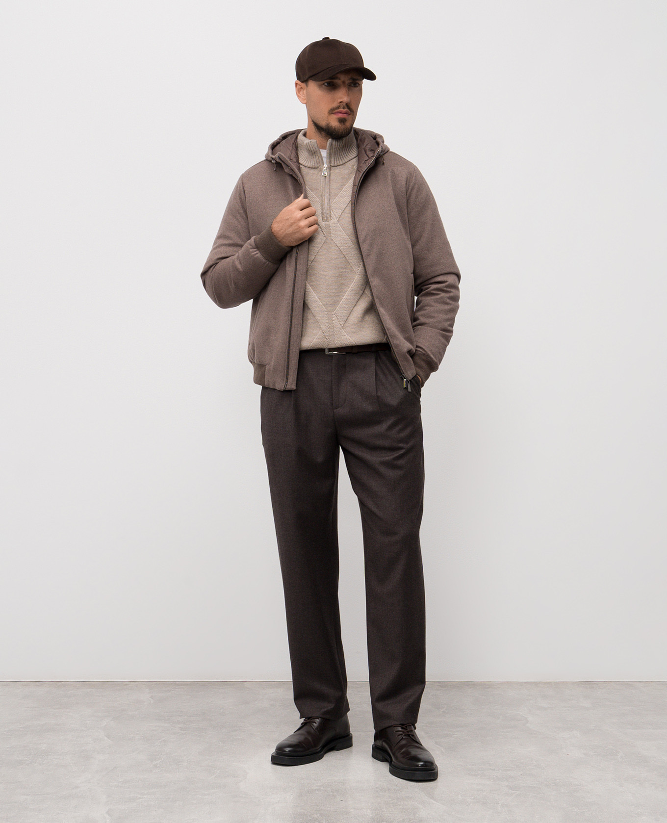 

Brown ONIRO wool and cashmere down jacket MooRER