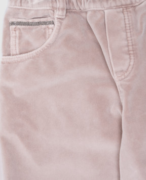 Brunello Cucinelli Baby Pink Velvet Joggers with Monil Chain BB105P628C