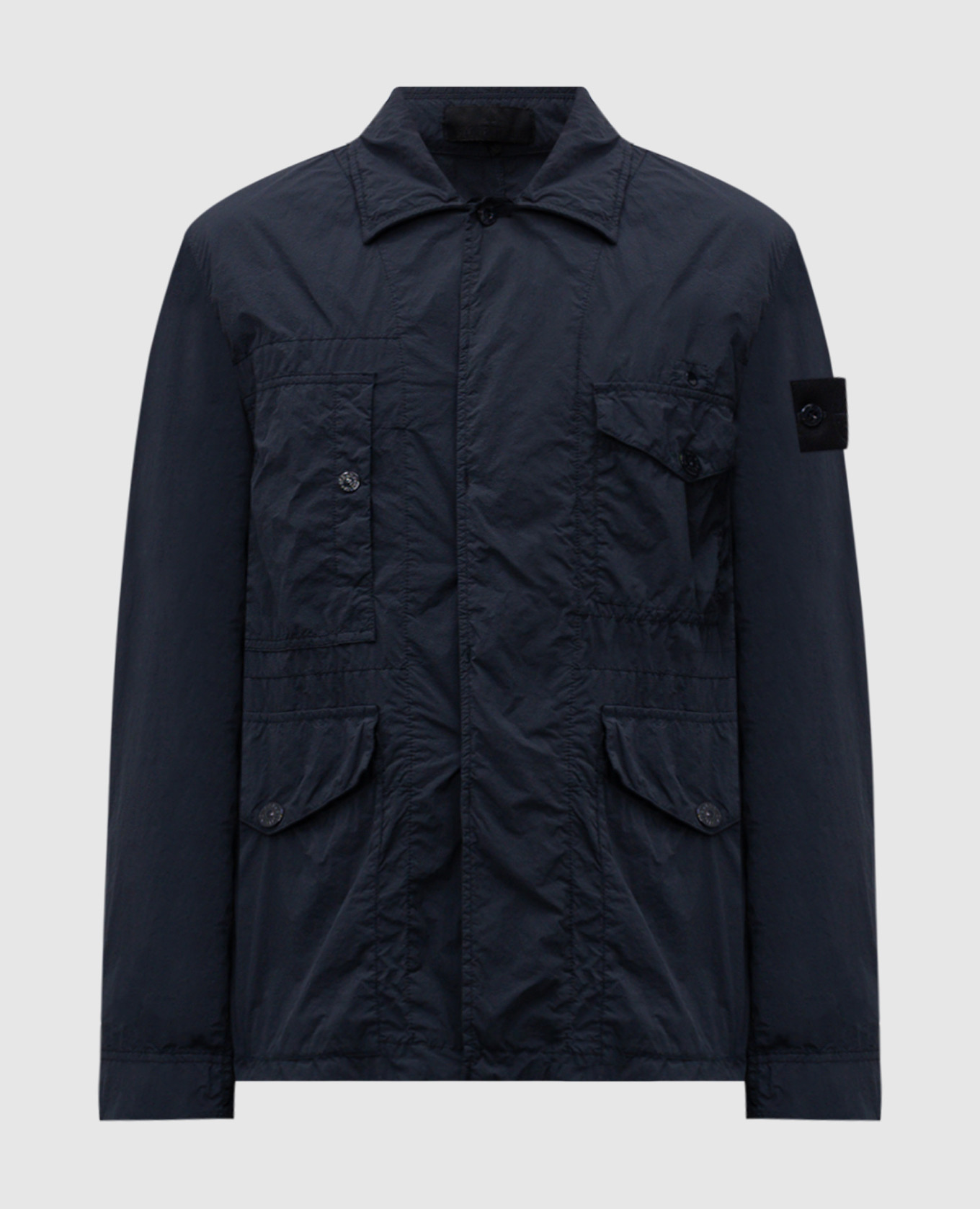 

Blue windbreaker with logo Stone Island