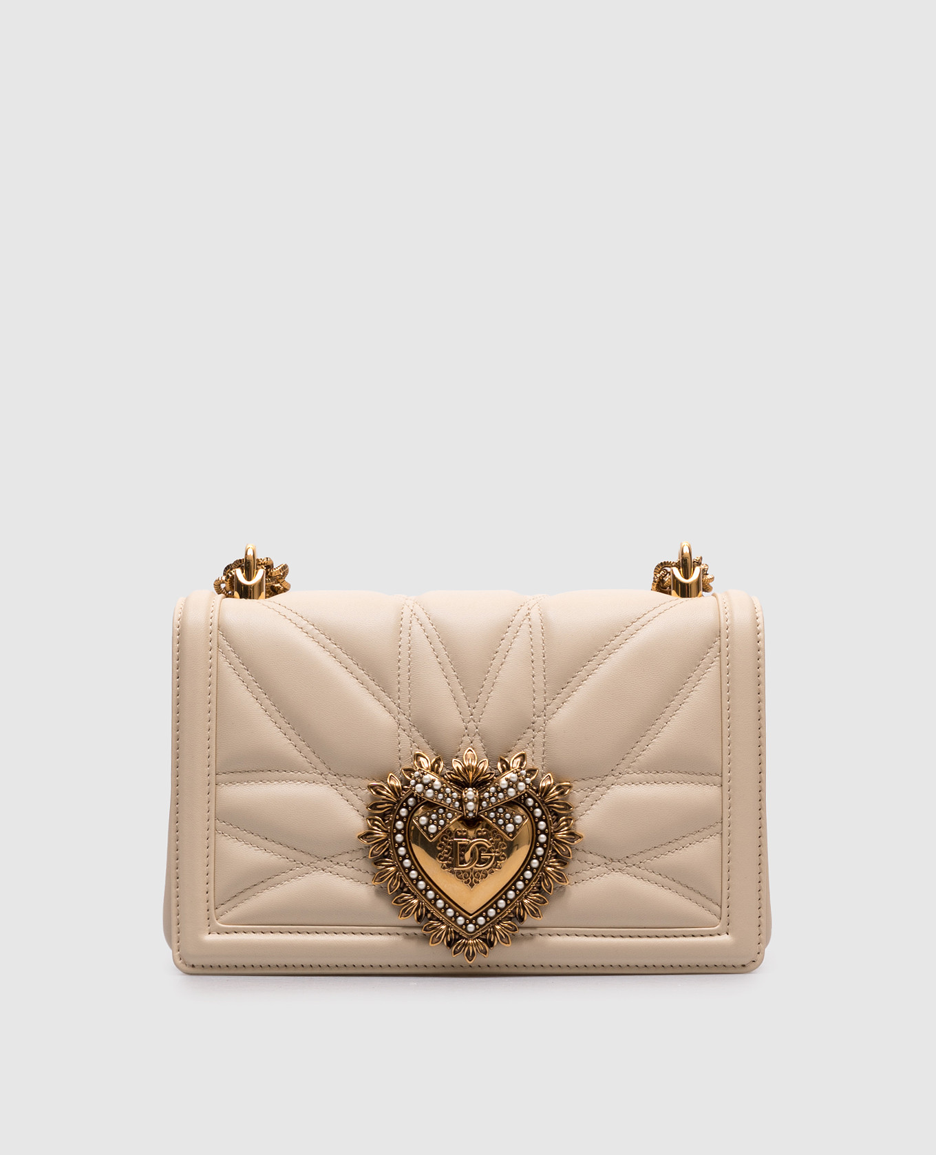 

Devotion Beige Leather Crossbody Bag Dolce&Gabbana