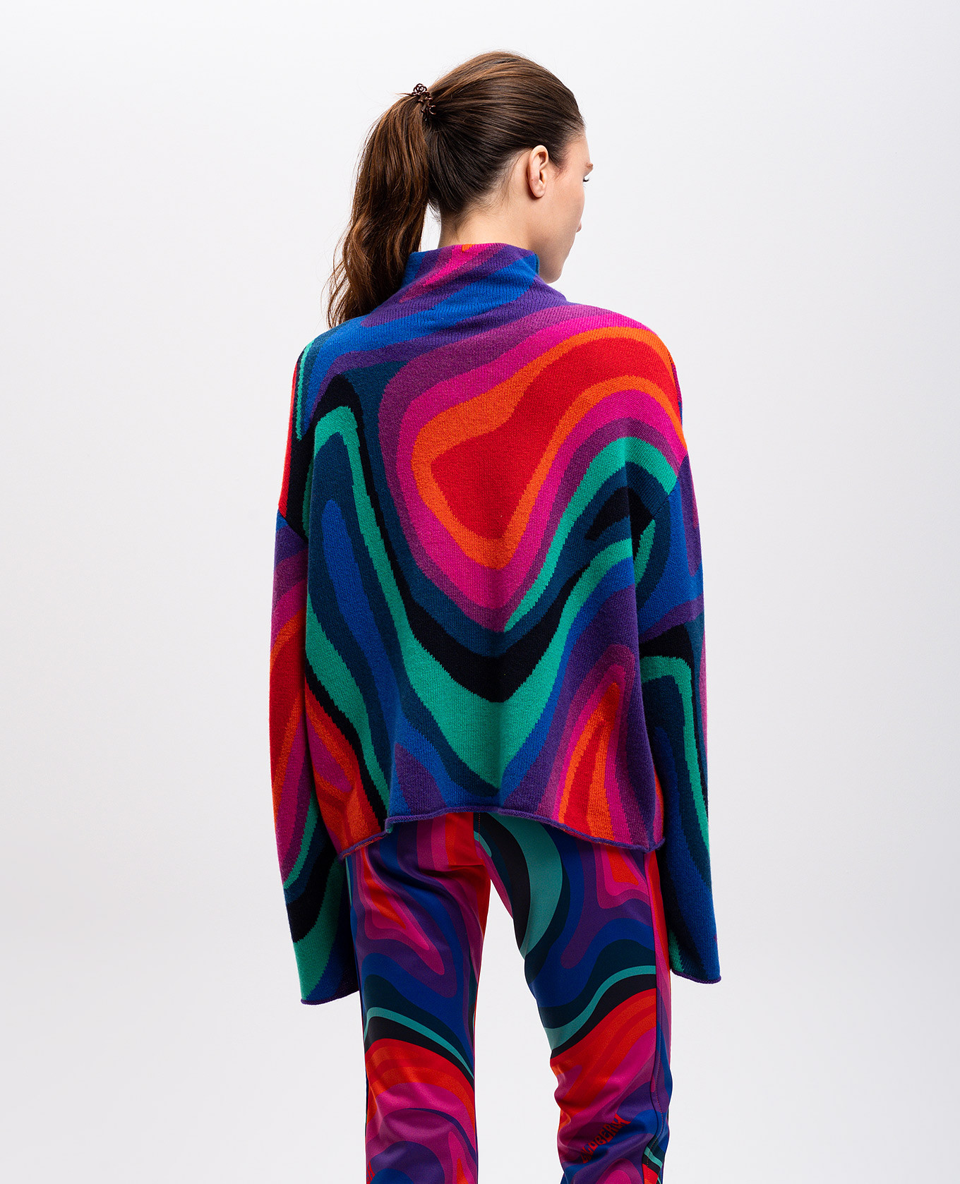 

Sweater with wool in an abstract pattern Goldbergh, White