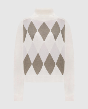 Ballantyne White cashmere sweater with a pattern B1P73412KG6