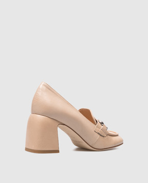 Laura Bellariva Beige leather shoes with a metal element P9470A18