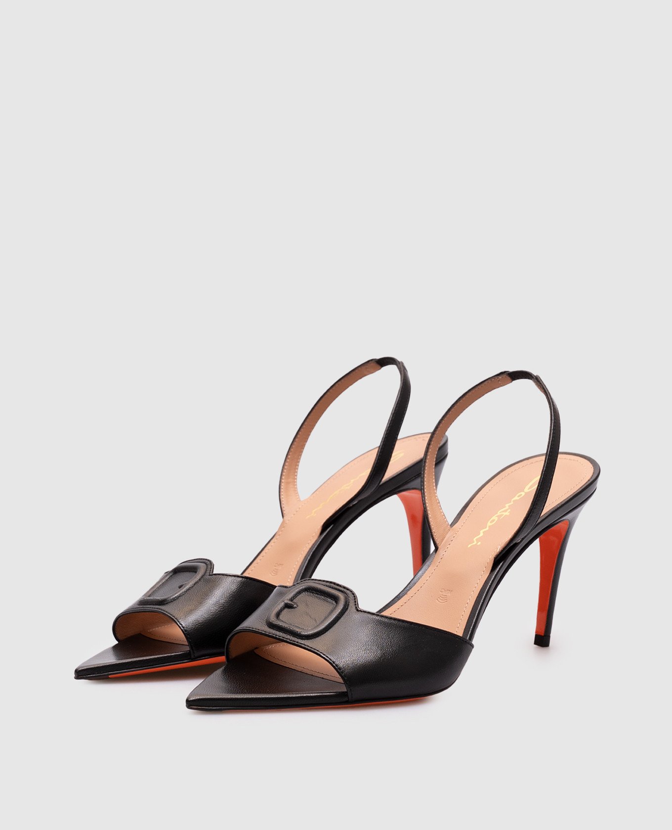 

Black leather sandals Santoni