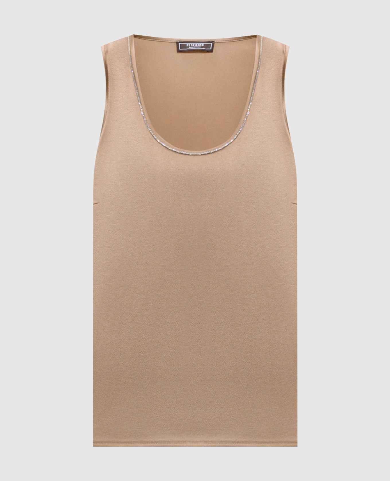 

Beige top with monil chain Peserico
