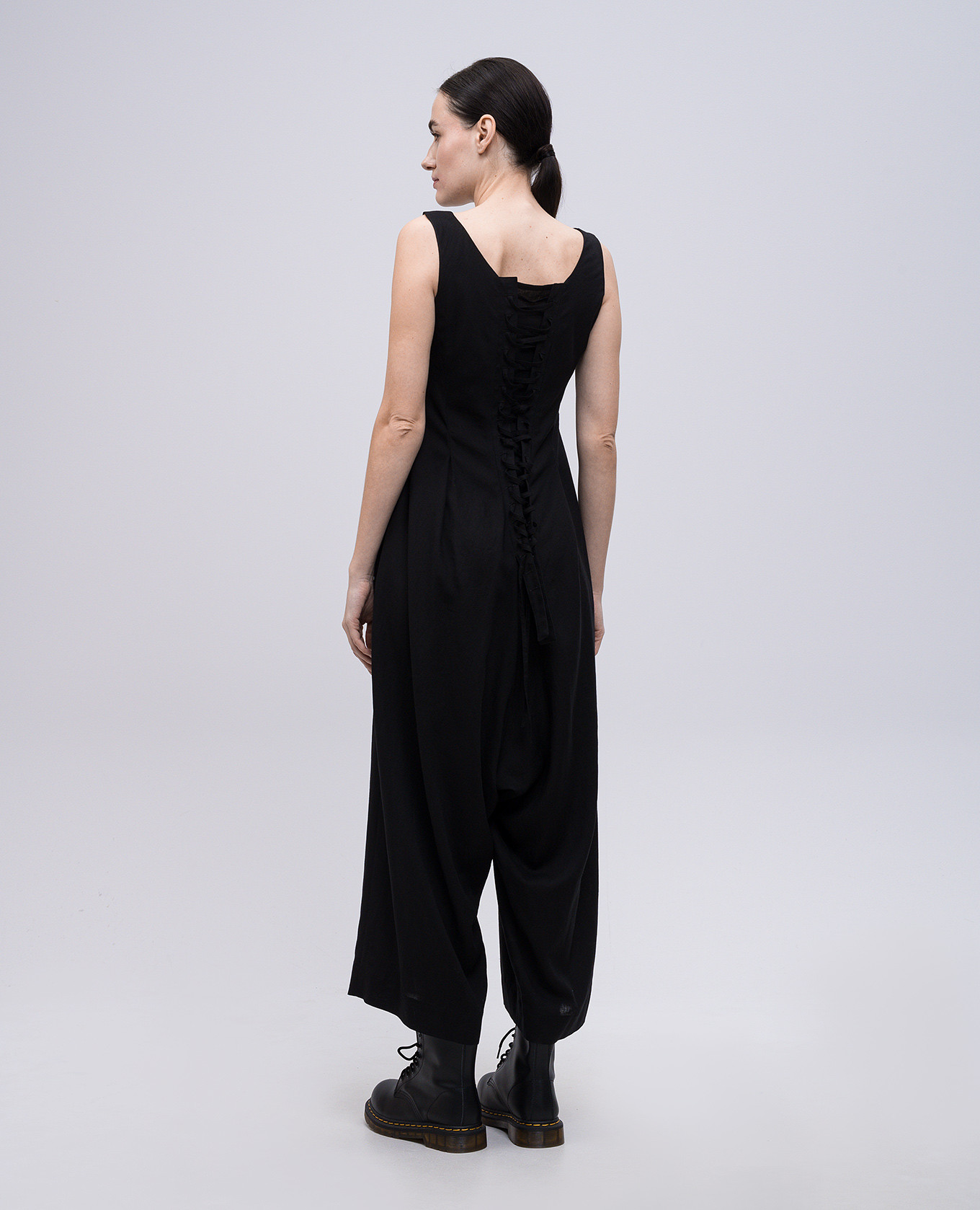 Black jumpsuit with linen Y`S Yamamoto 4
