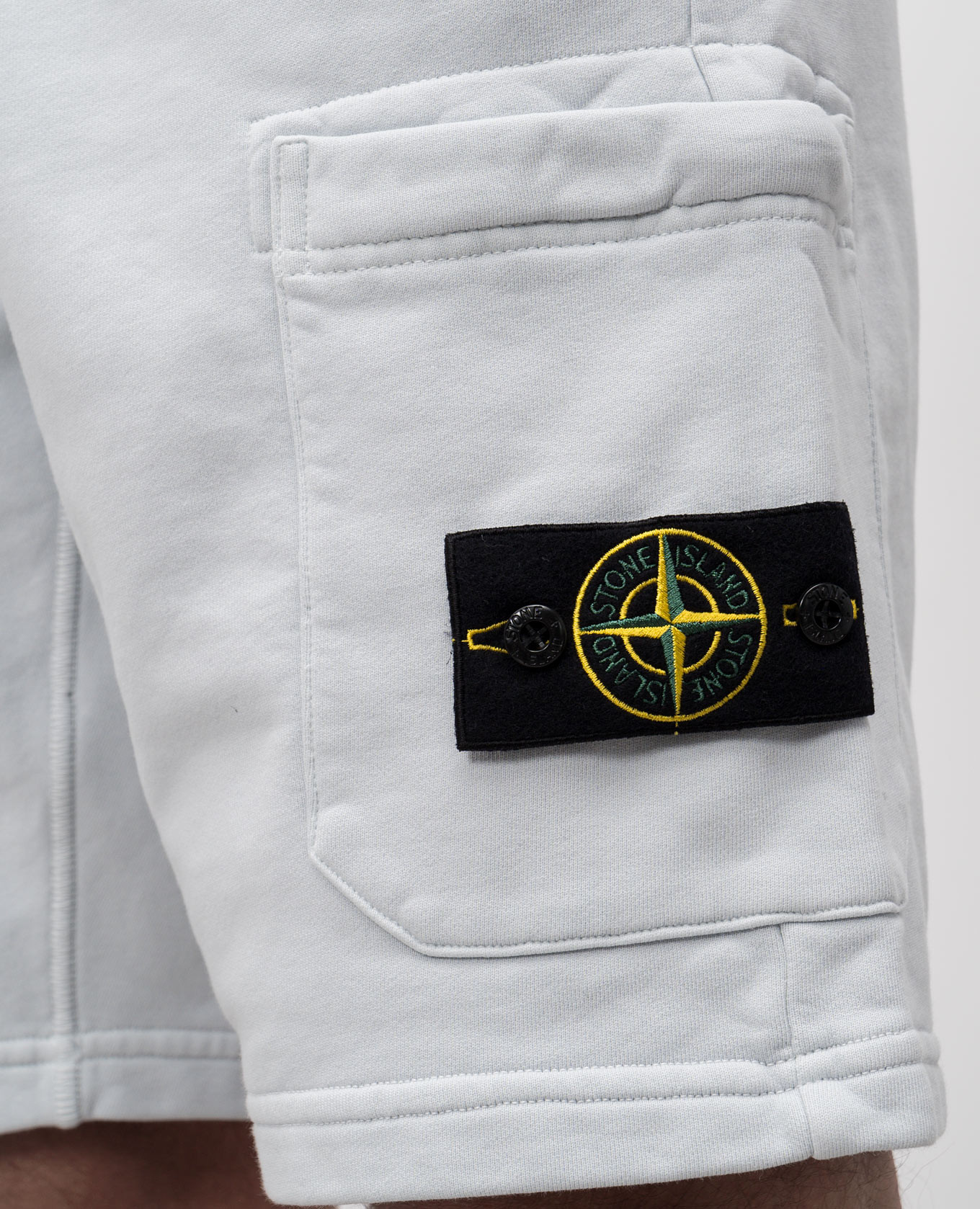 

Blue cargo shorts with logo patch Stone Island, Light blue