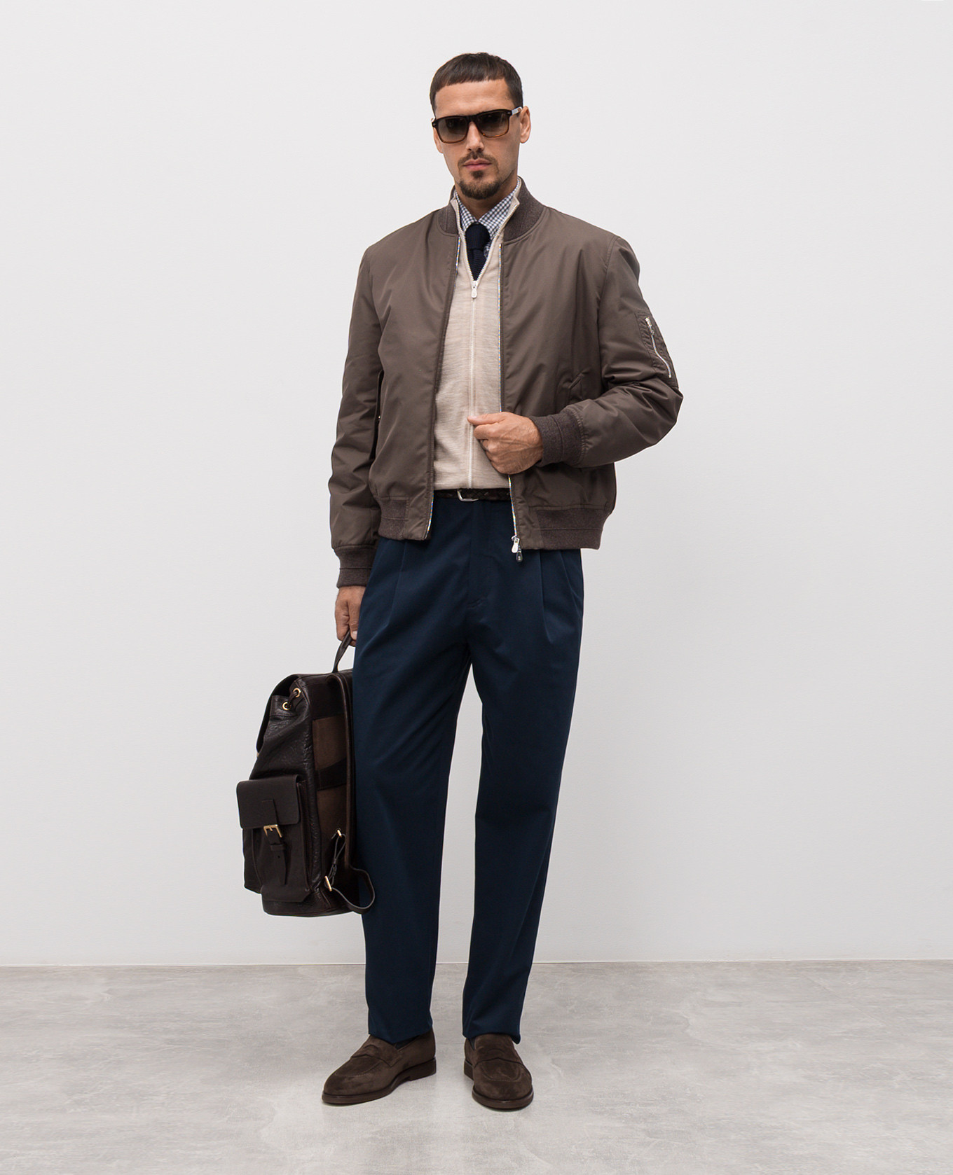 

Gray checkered shirt Brunello Cucinelli, Grey