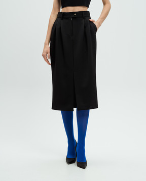 Dolce&Gabbana Black wool pencil skirt F4CZUTFUBGE