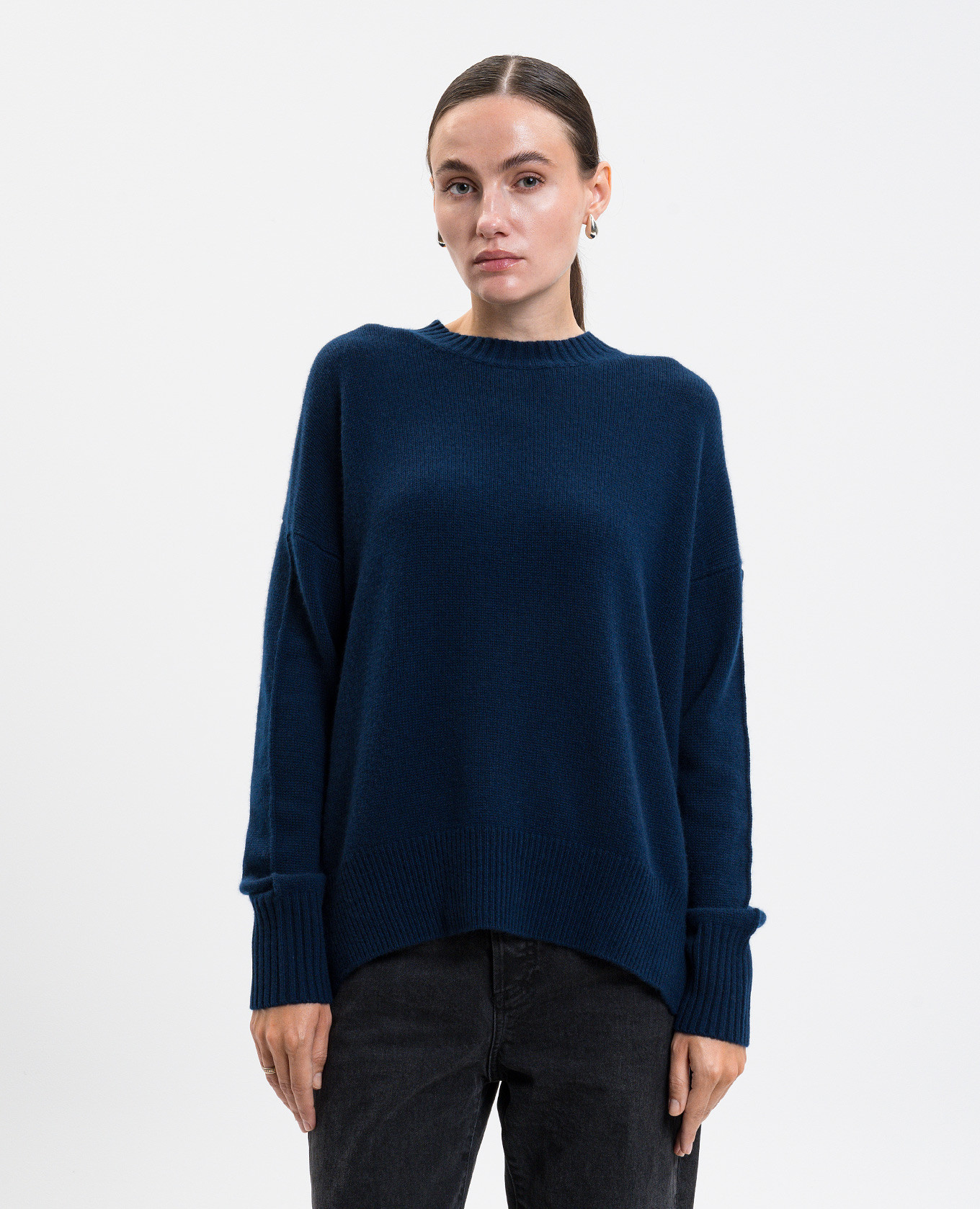 

Blue cashmere sweater with slits Allude