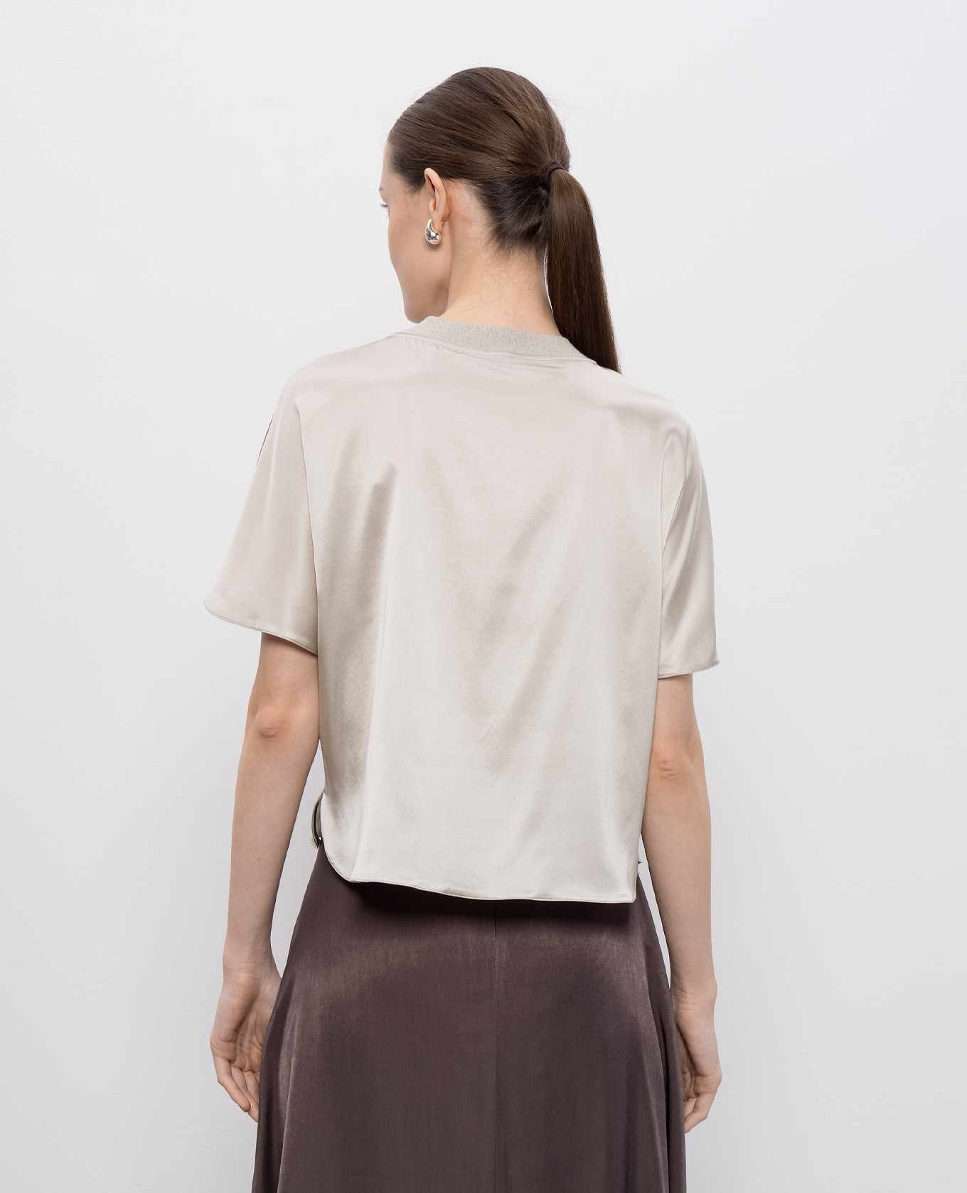 

Beige silk top with lurex Peserico