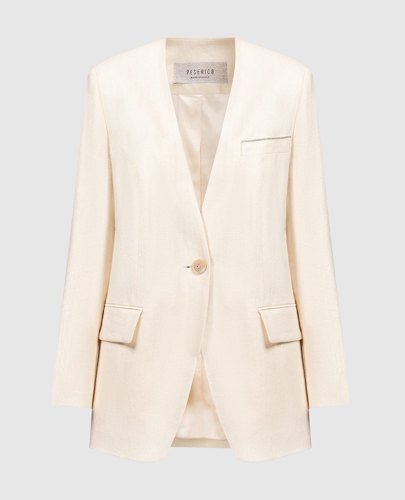 

Beige linen jacket with monil chain Peserico