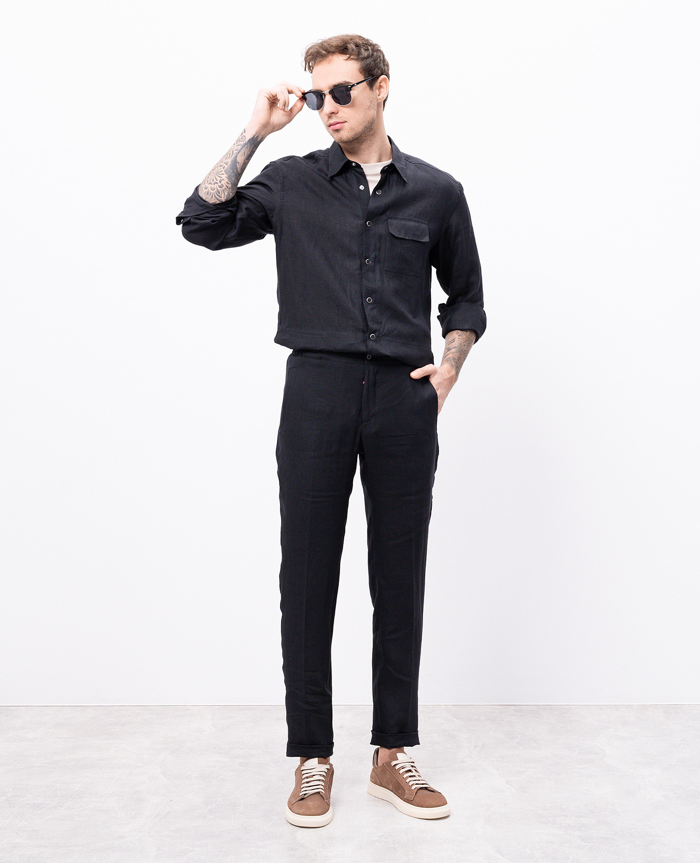

Black linen shirt Kiton