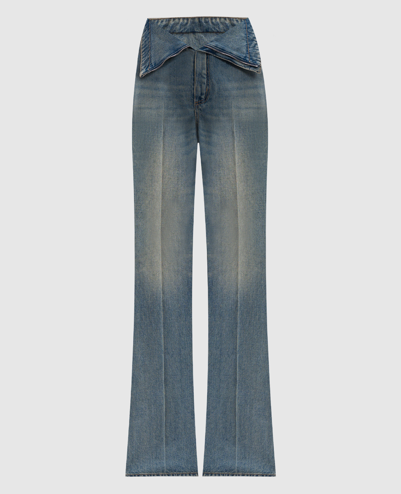 

Stone Washed Blue Flare Jeans with Asymmetric Top Alexander McQueen