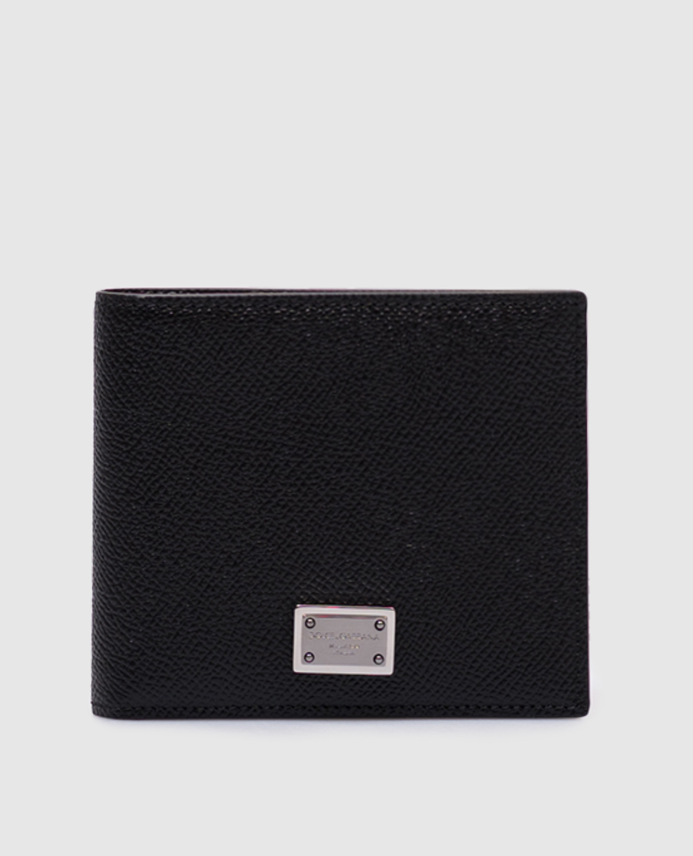 

Black Dauphine leather wallet with ruthenium-plated plate Dolce&Gabbana