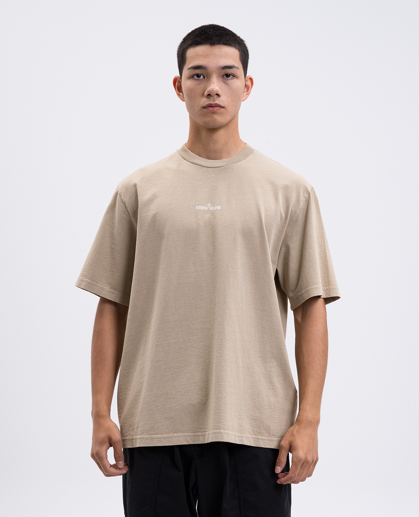 

Beige T-shirt with logo print Stone Island