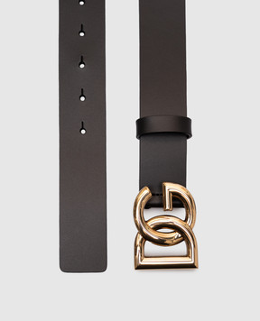 Dolce&Gabbana Black leather belt with logo BC4644AX622