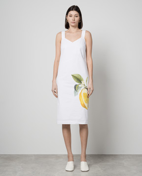 Max Mara Sportmax White SESIA dress in Lemon print SESIA