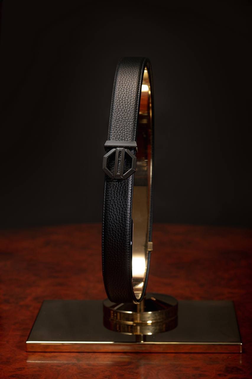 

Black leather strap with logo Stefano Ricci