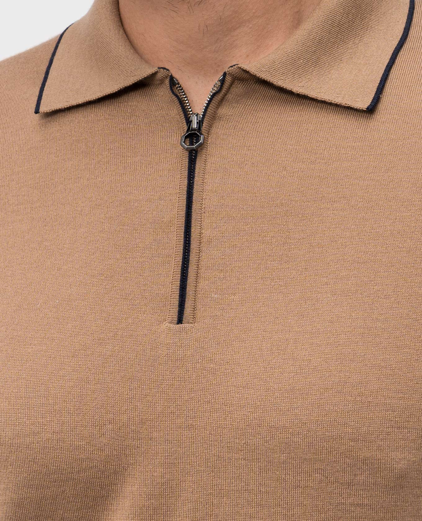 

Brown wool, silk and cashmere polo shirt Stefano Ricci