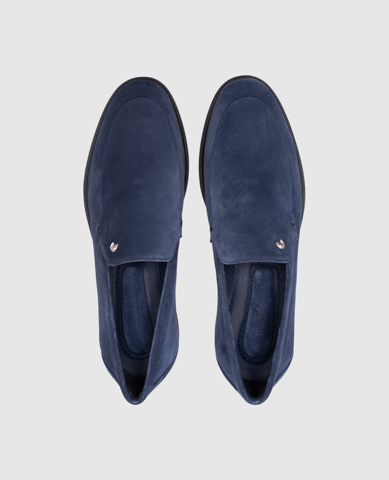 

Blue suede loafers with emblem Stefano Ricci