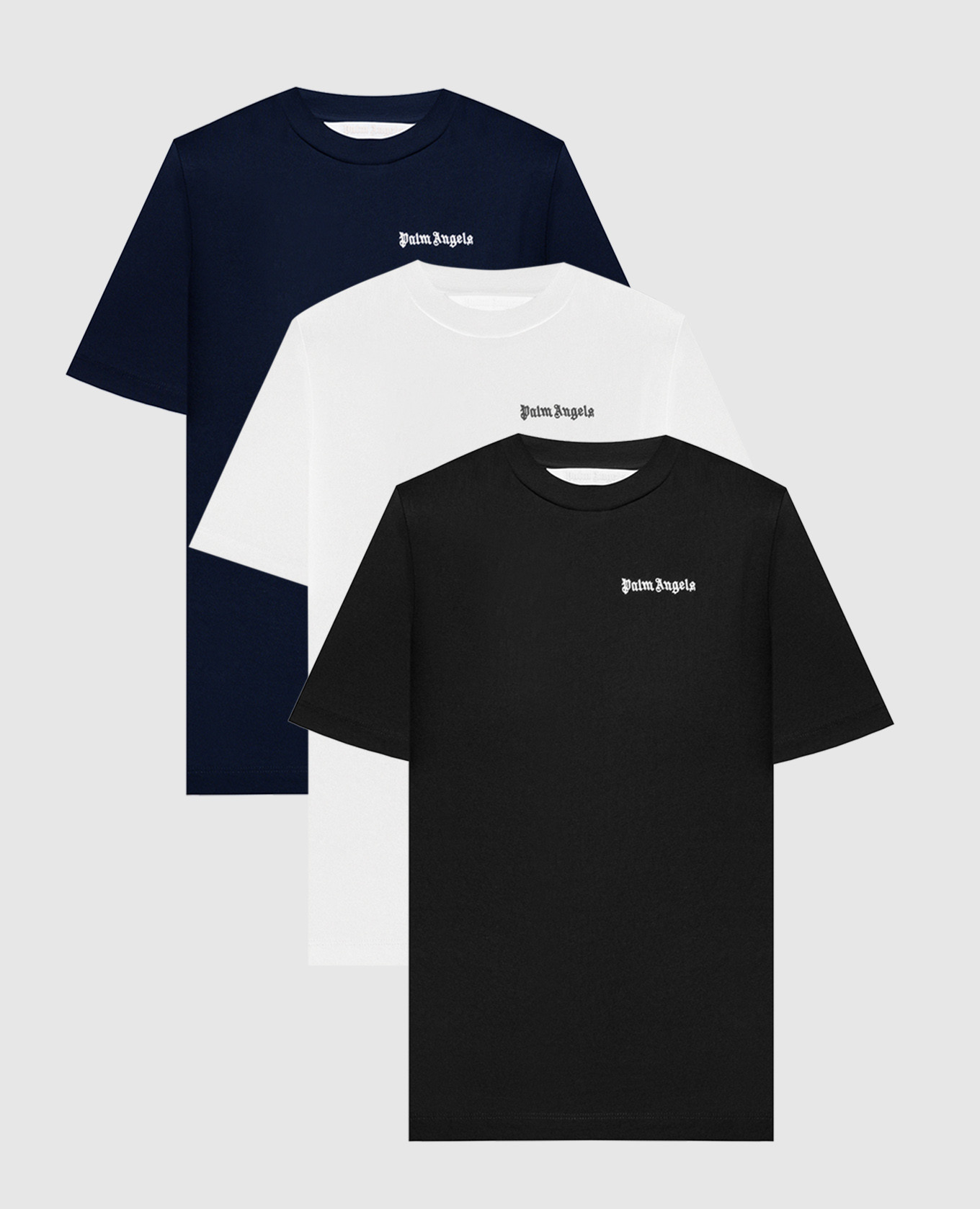 

Set of t-shirts with logo embroidery Palm Angels, White