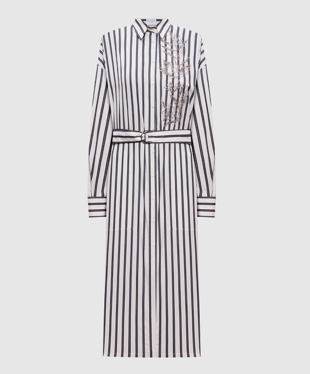 パーティードレス BRUNELLO CUCINELLI MH765ARJ61 Dresses Brunello Cucinelli - Beige striped silk shirt dress
