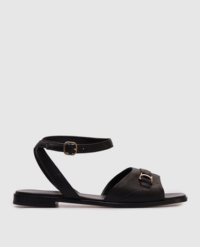 Doucal's Black leather sandals DD8769DEGNUF264