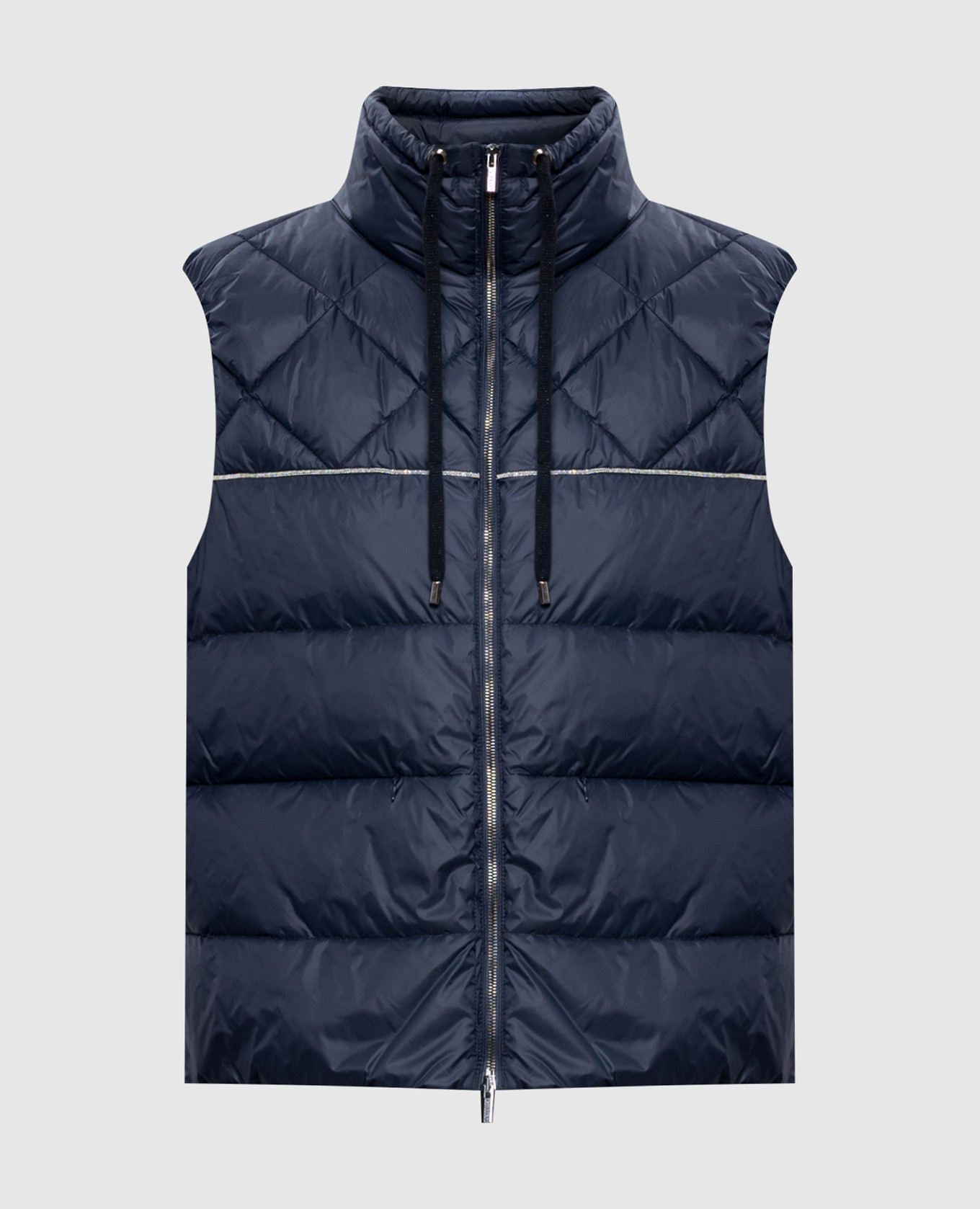 

Blue down vest with monil chain Peserico
