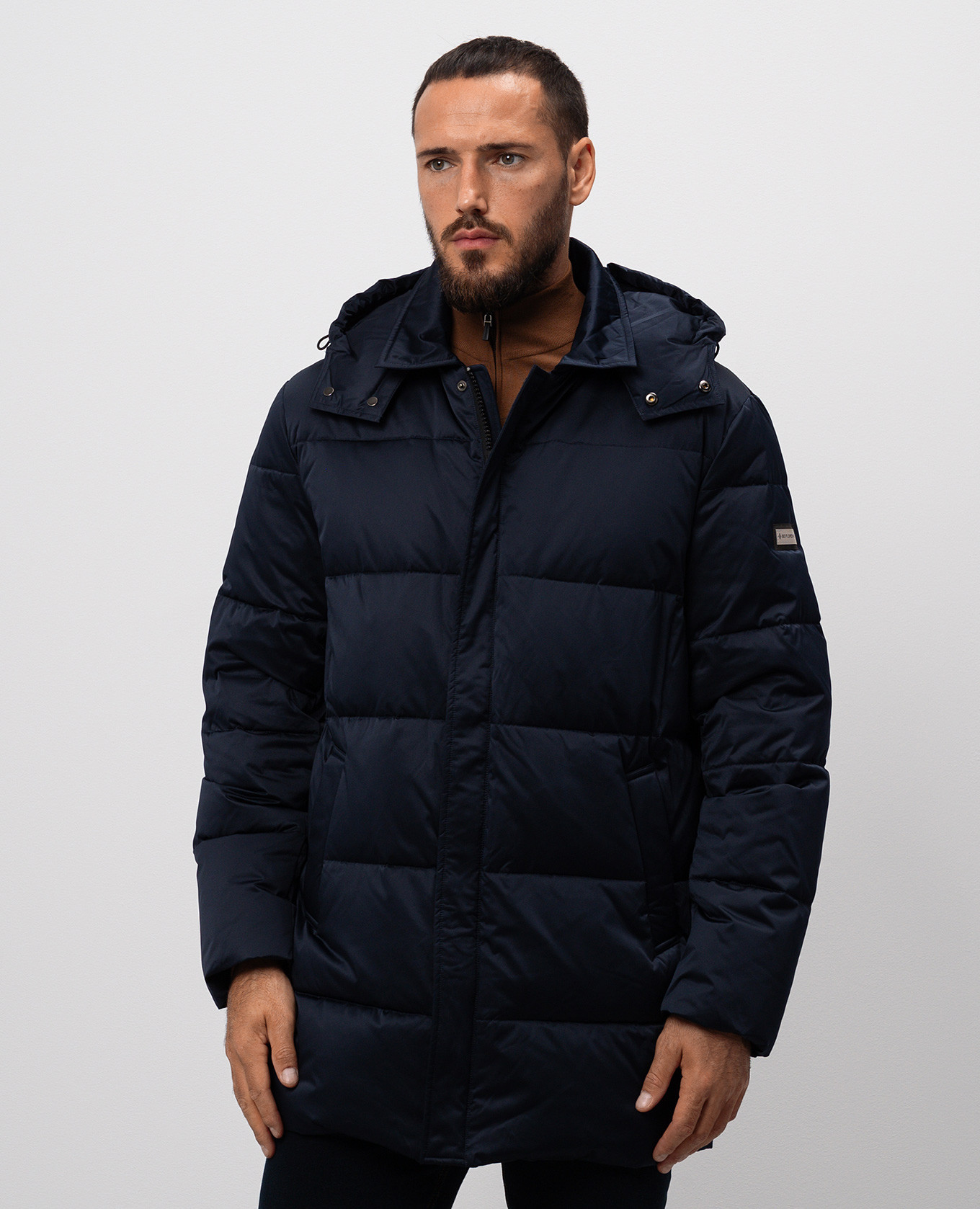 

Blue down jacket with logo Be Florence